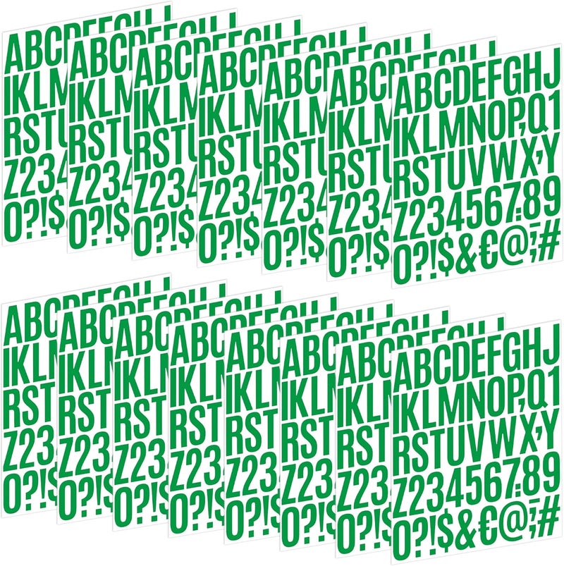 Metsyth Letter Stickers 15 Sheets 750 PCS Alphabet Number Stickers 2 Inch Vinyl Self Adhesive Stick on Letters for Water Bottles Scrapbooking Cup Mailbox Crafts Bulletin Board Classroom Decor(Green) - Image 1